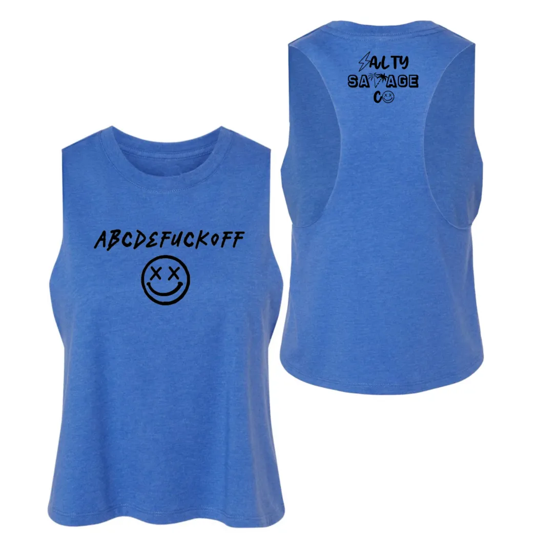 Salty Savage Ladies "ABC" Flowy Racerback Crop Tank