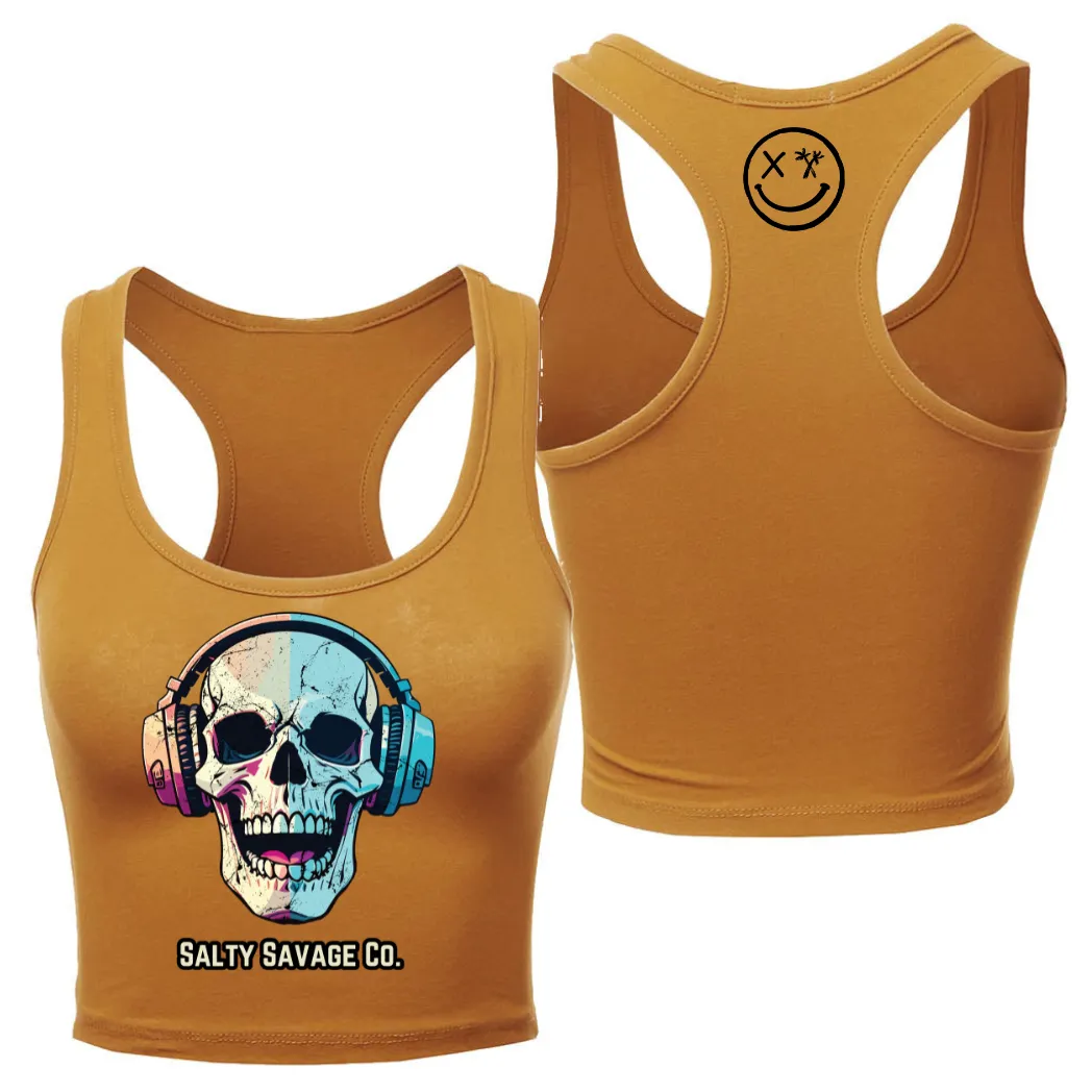 Salty Savage Ladies "Dead Beats" Racerback Crop Tank