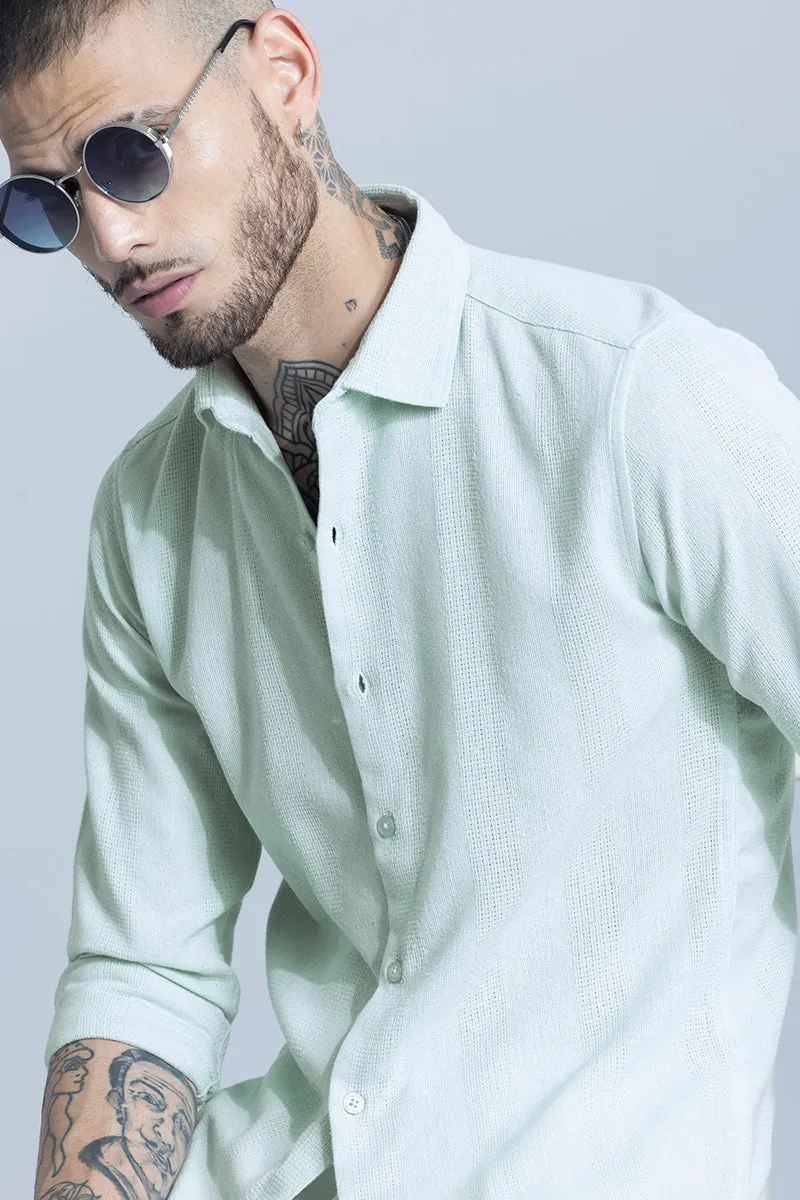 Self Stripe Light Green Shirt