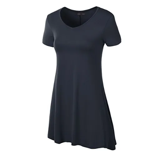 Short Sleeve Tunic Top NAVY