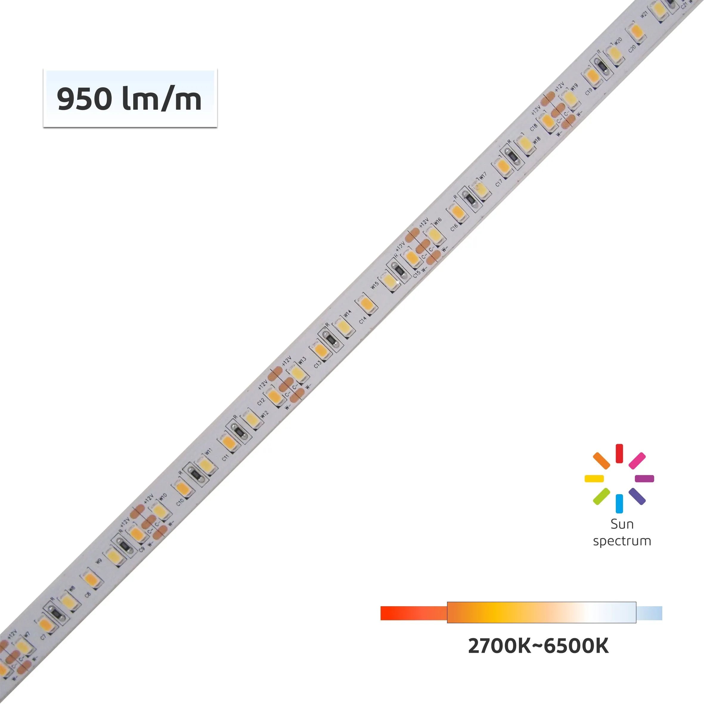 SunWave CRI 98 Tunable White LED Flexible Strip 2700K-6500K - 5m/Reel