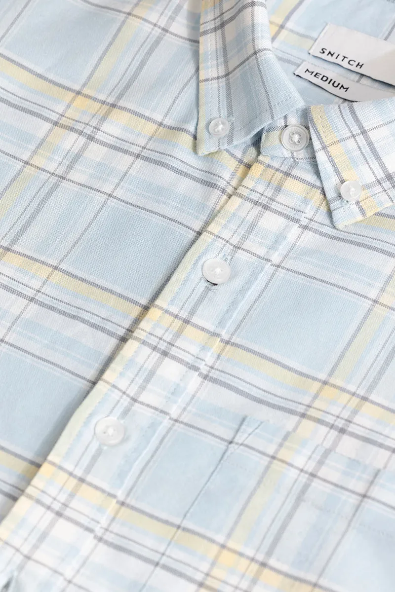 Tartan Matrix Sky Blue Checks Shirt