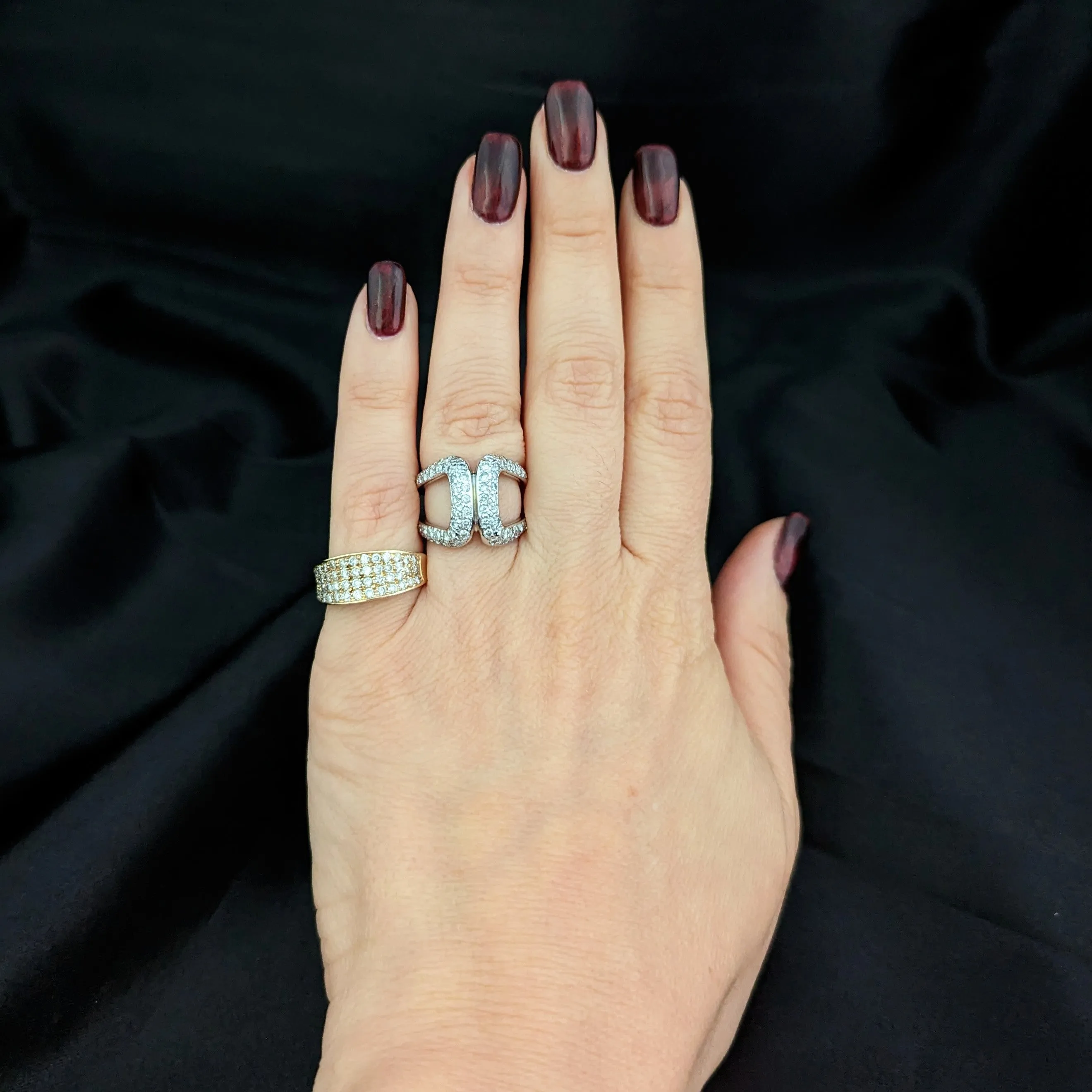 The Nutley - Estate Diamond 14k Gold Cocktail Ring Set