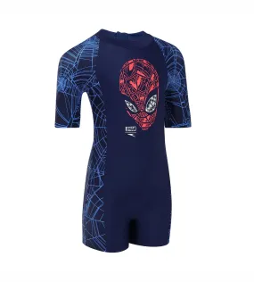 Tots Unisex Marvel Spiderman All In One Suit - Navy & Lava Red