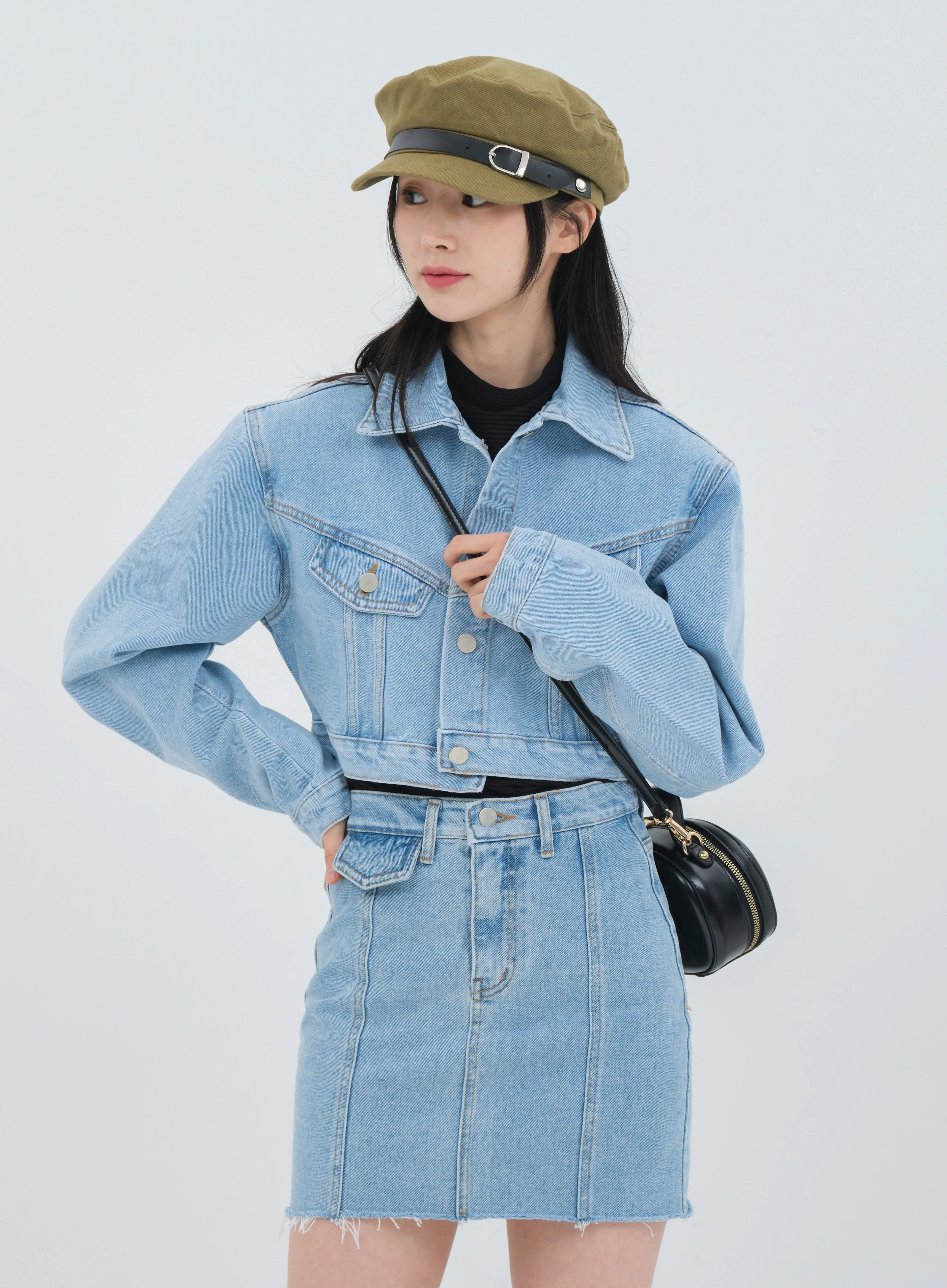 Vintage Denim Set-Up Jacket with Pocket OS20