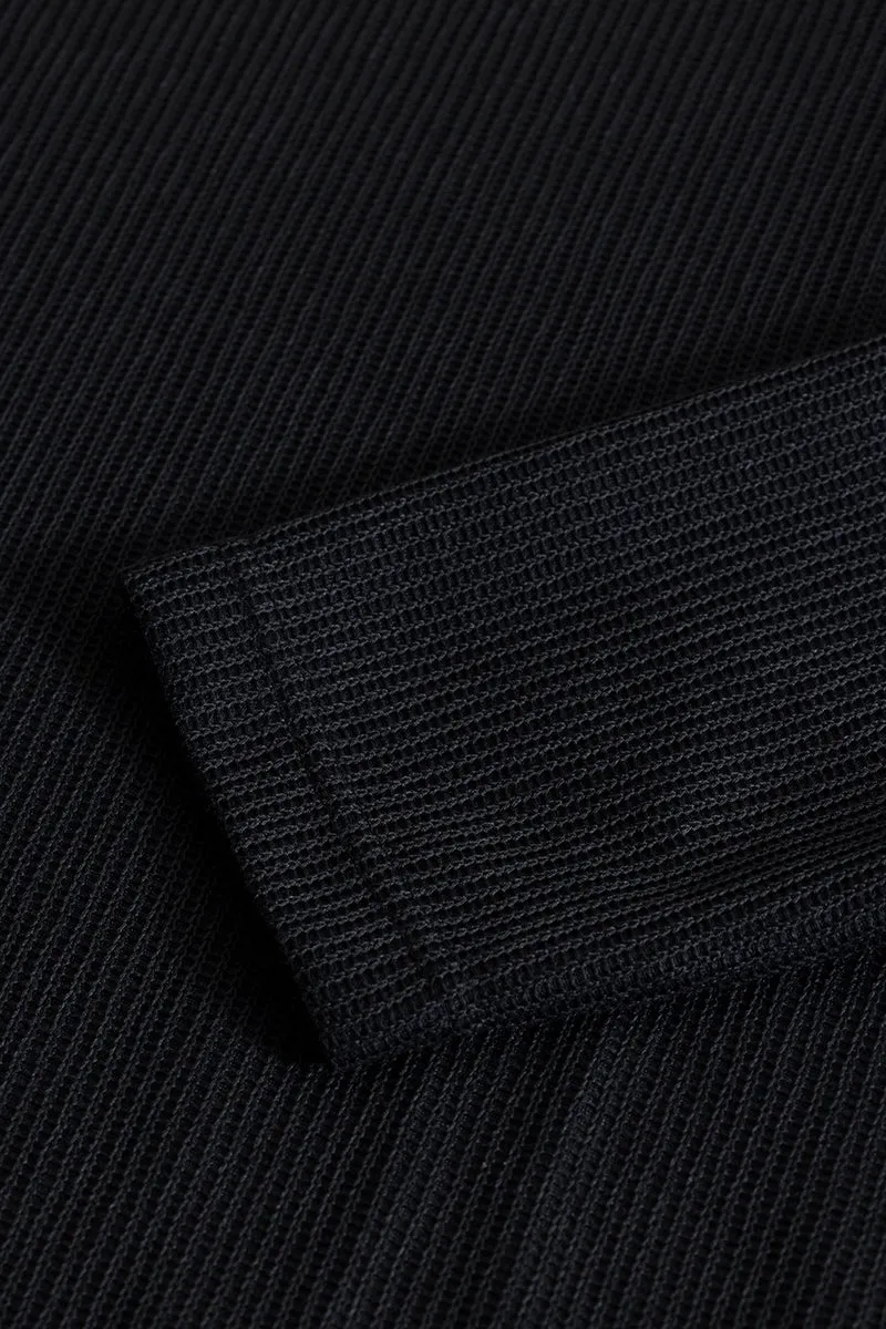 Waffle Texture Black T-Shirt