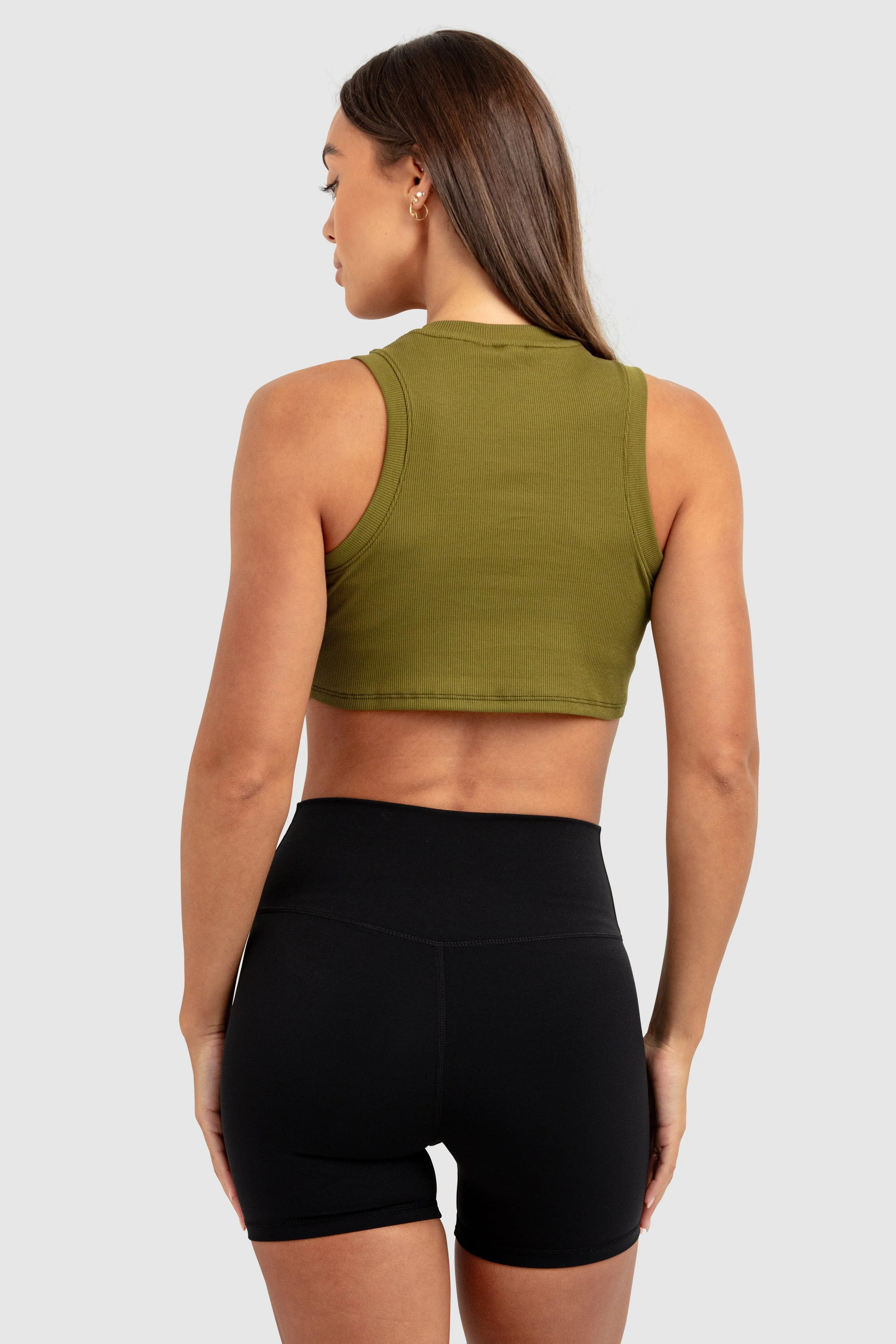 Womens Scoop Tank - Khaki Green