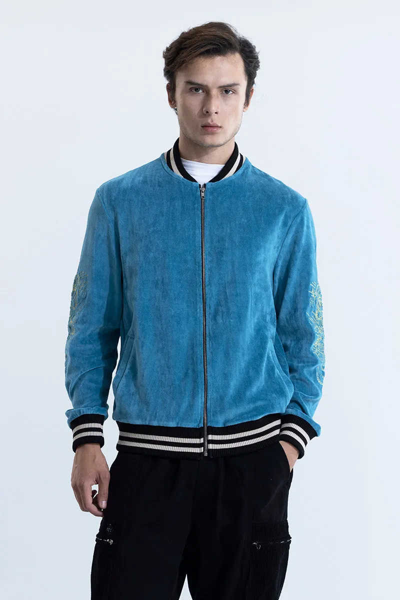 Yakuza Blue Sukajan Bomber Jacket