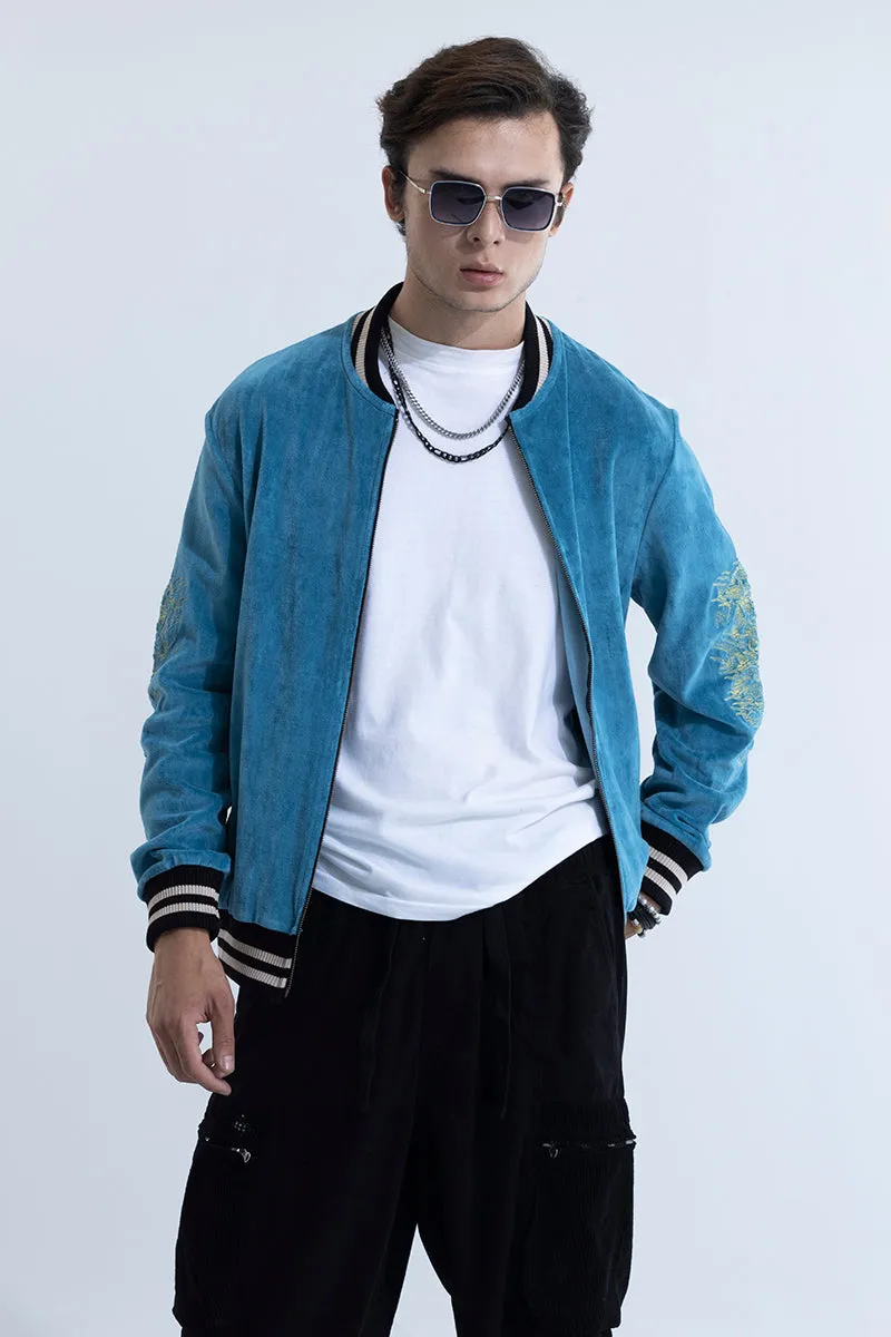 Yakuza Blue Sukajan Bomber Jacket