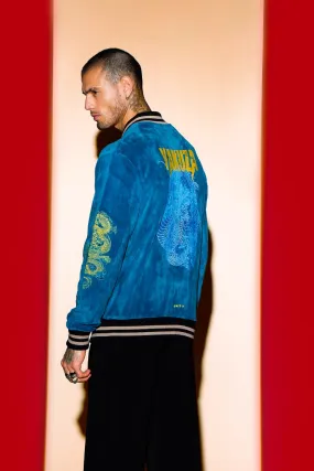 Yakuza Blue Sukajan Bomber Jacket