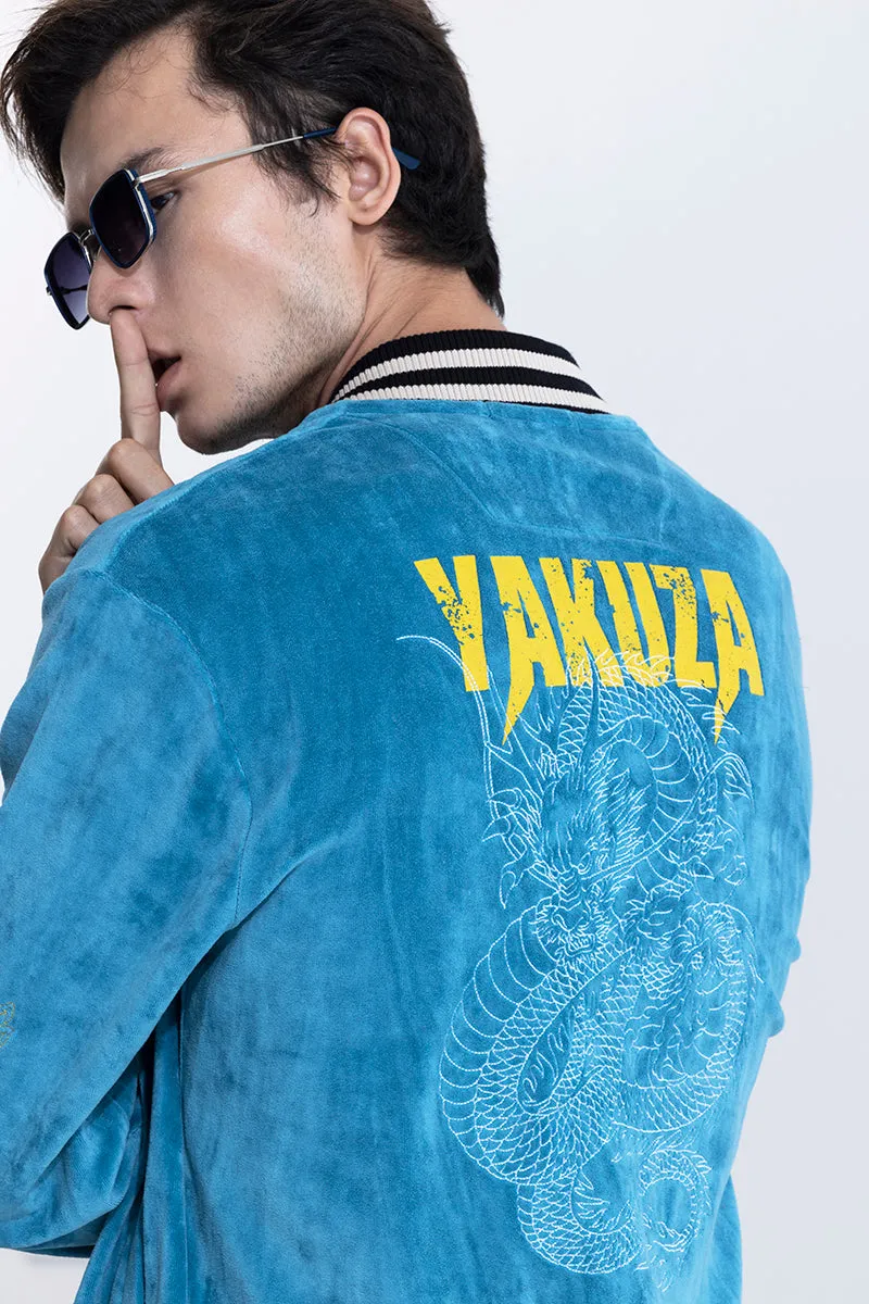 Yakuza Blue Sukajan Bomber Jacket