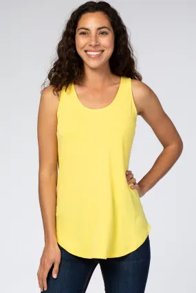 Yellow Rounded Hem Sleeveless Top