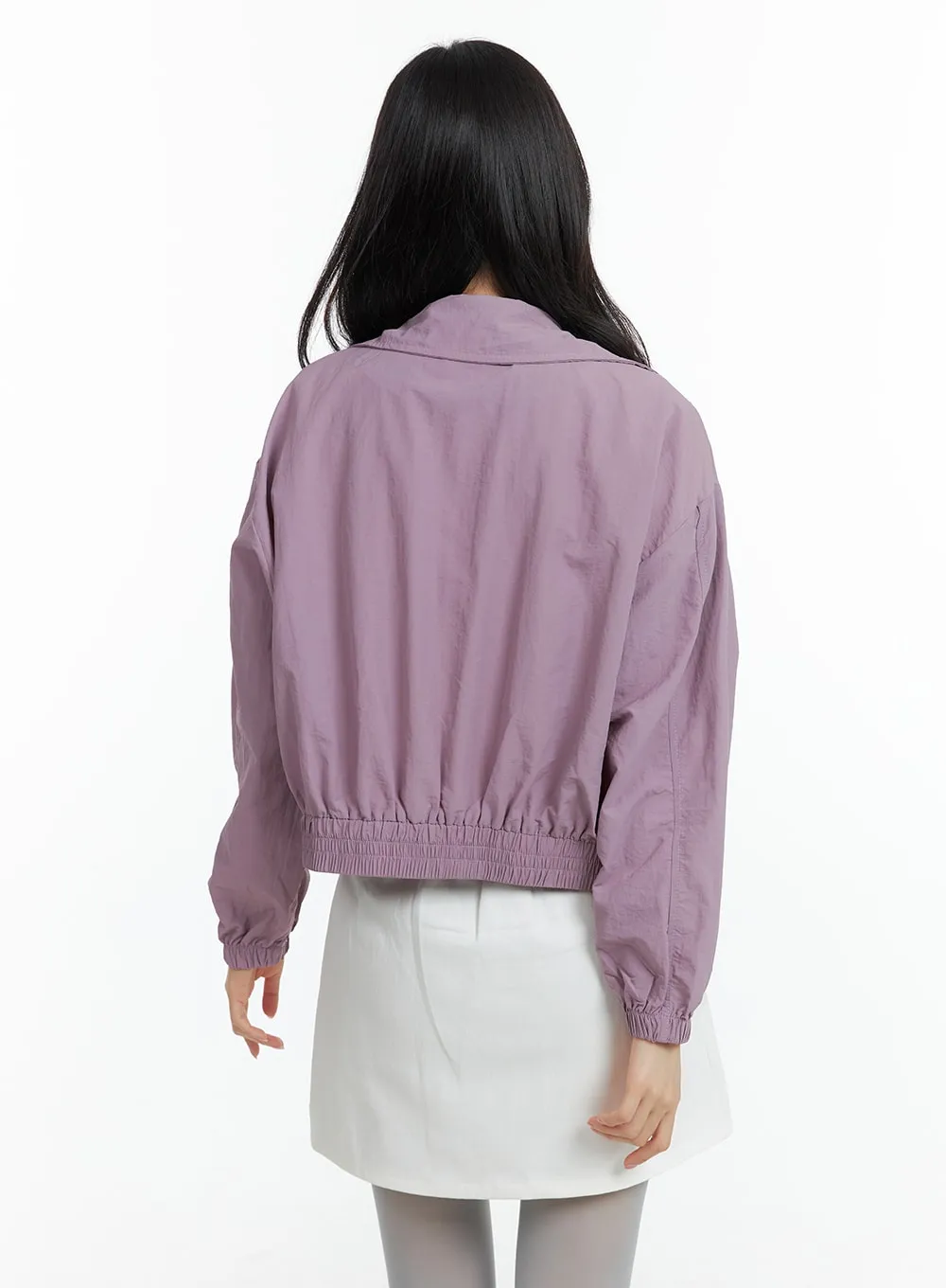 Zip-Up Crop Bomber Jacket OF408